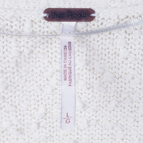 Free People Found My Friend Cardi Cardigan Sweater Cream Women's Large OB1329716 - Picture 13 of 15